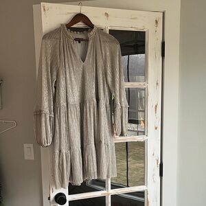 1. State Silver Metallic Dress